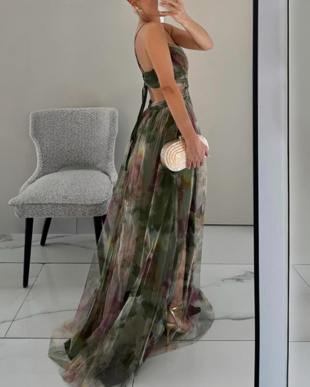 Claudia - Encantador vestido largo con estampado floral