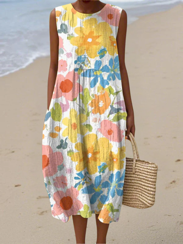 Eusebia - Vestido Midi Flores Multicolor