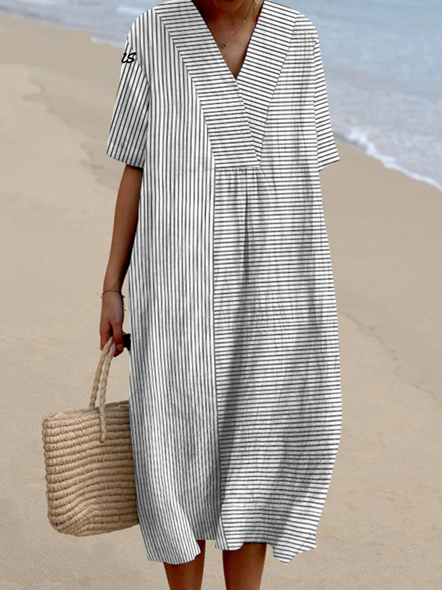Blanca - Vestido Rayas Bicolor Blanco y Negro