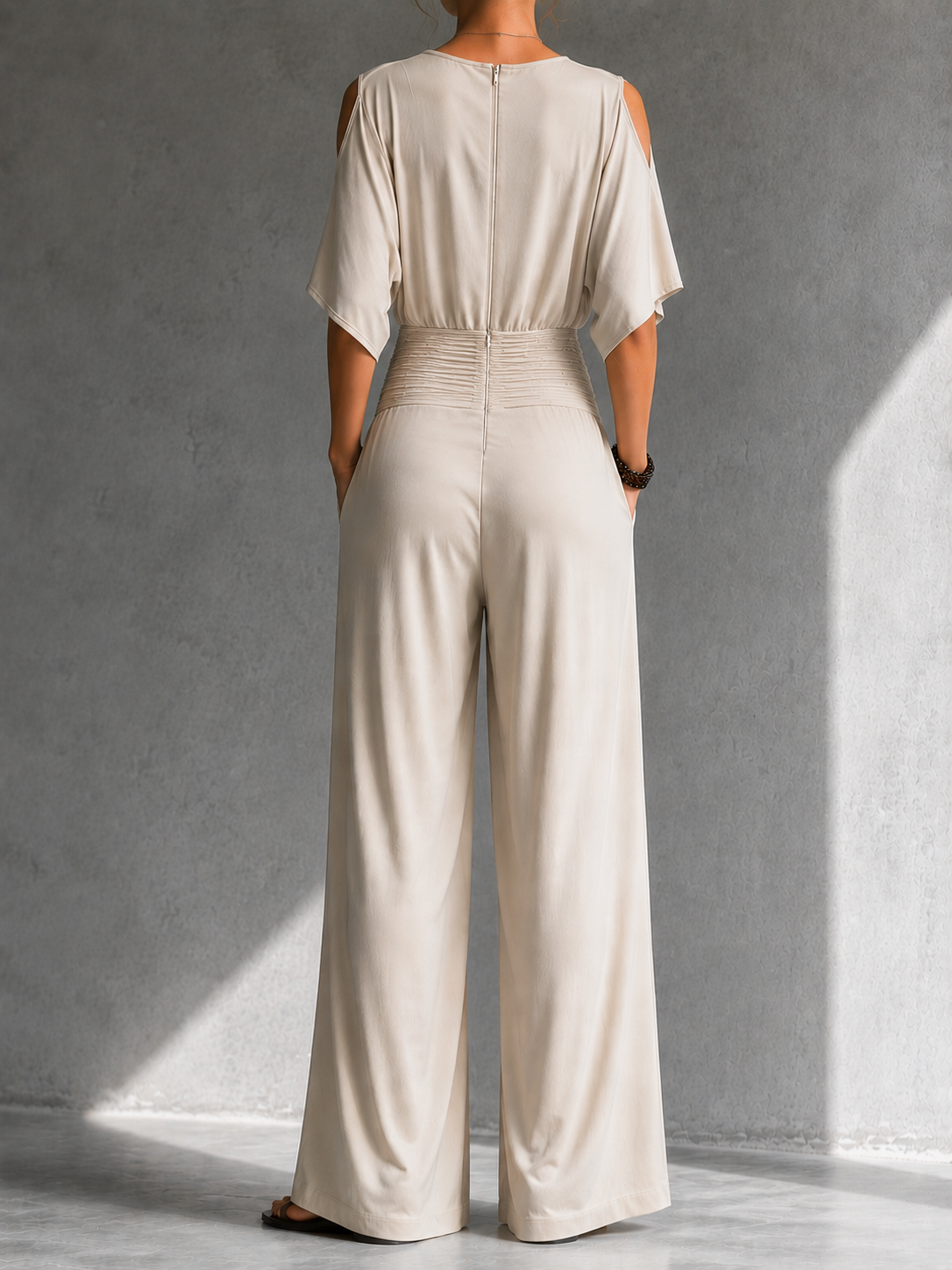 Alma | Conjunto elegante con efecto cruzado y pernera ancha
