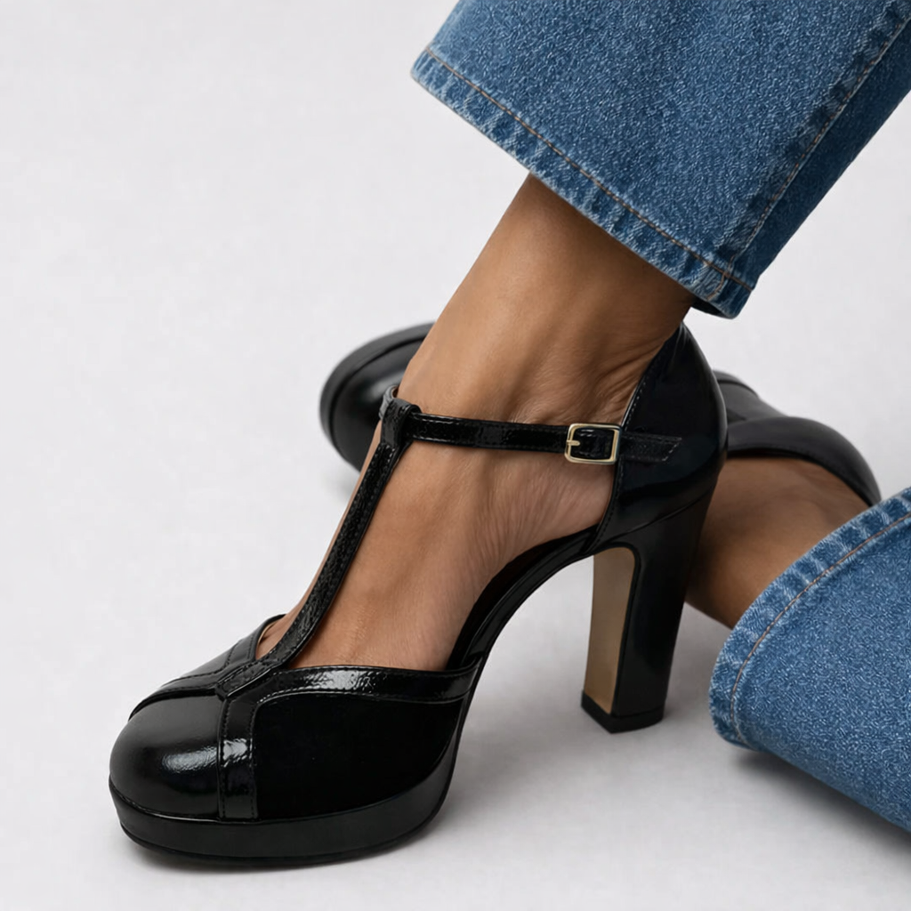 Veliora™ | Zapatos de tacón con plataforma y tiras en T