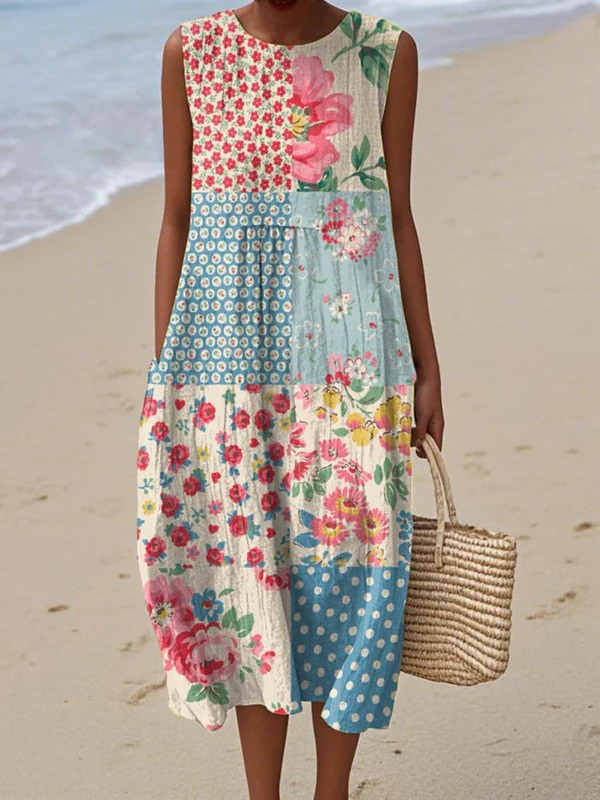 Filomena - Vestido Midi Flores y Lunares