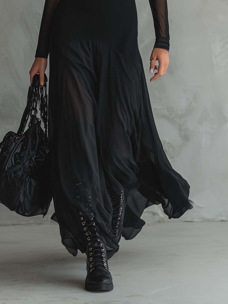 Vestido Largo de Caída Fluida – Elegancia Atemporal | Isabel Herrera
