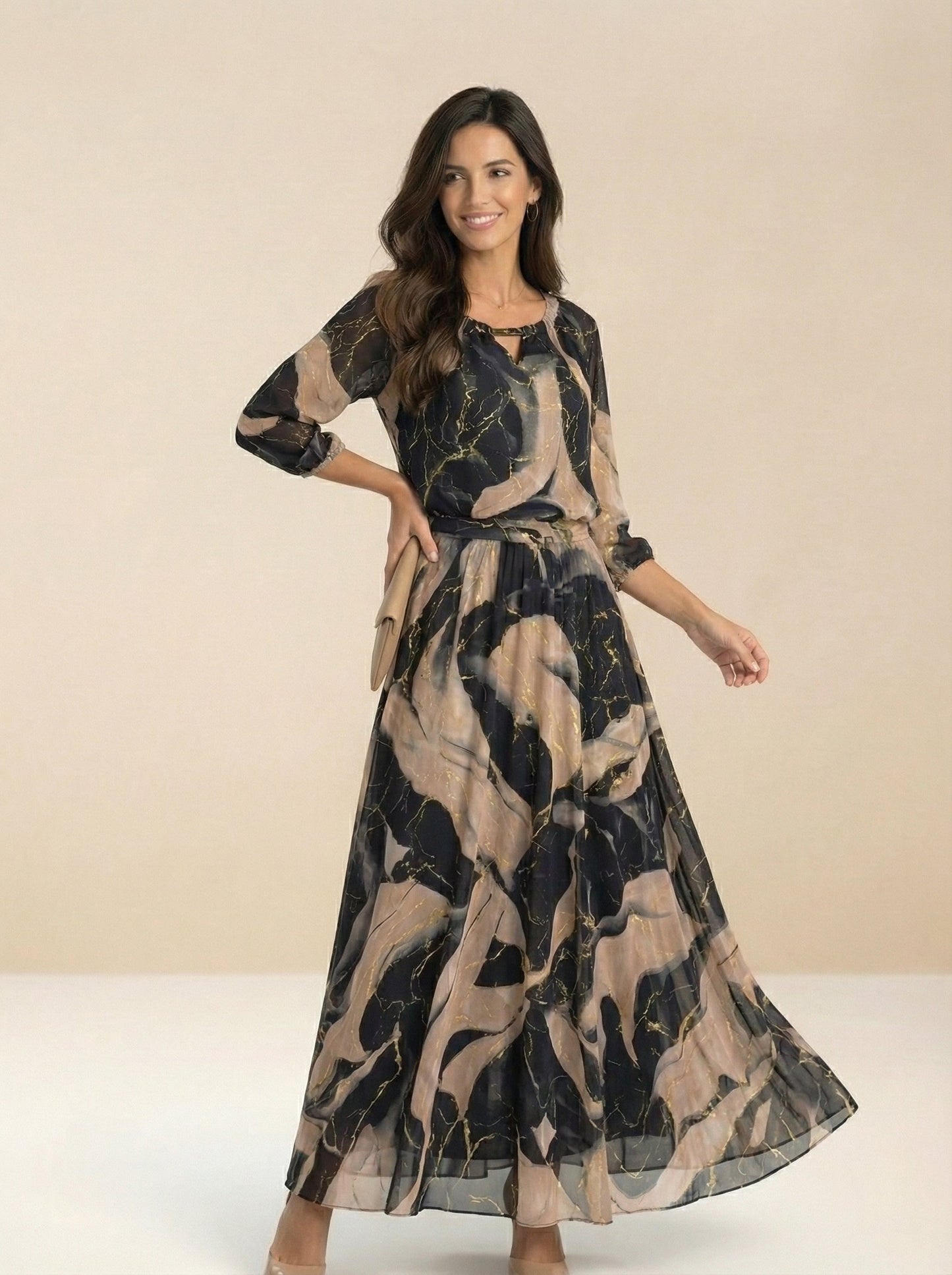 Vestido de gasa estampado